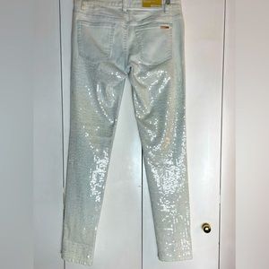 Michael Kors Sequined, bleached denim jeans in size 0.